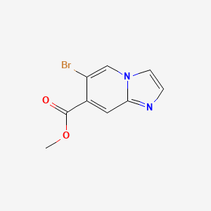 Methyl 6-bromoimidazo[1,2-a]pyridine-7-carboxylate chemical structure (CAS 952206-60-9)