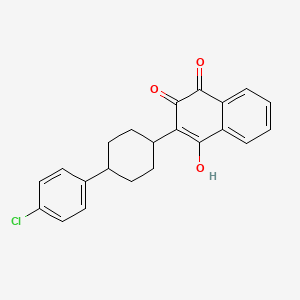 2-(trans-4-(4-Chlorophenyl)cyclohexyl)-3-hydroxynaphthalene-1,4-dione chemical structure (CAS 95233-18-4)