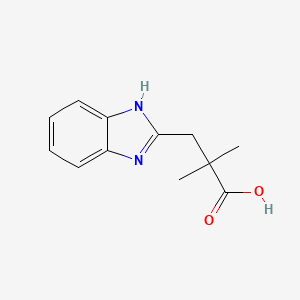 3-(1H-Benzo[d]imidazol-2-yl)-2,2-dimethylpropanoic acid chemical structure (CAS 95242-09-4)