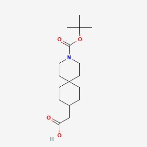 2-(3-(tert-Butoxycarbonyl)-3-azaspiro[5.5]undecan-9-yl)acetic acid chemical structure (CAS 952480-32-9)