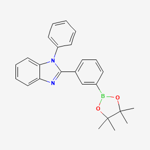 1-Phenyl-2-(3-(4,4,5,5-tetramethyl-1,3,2-dioxaborolan-2-yl)phenyl)-1H-benzo[d]imidazole chemical structure (CAS 952514-86-2)