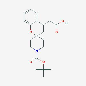 2-(1'-(tert-Butoxycarbonyl)spiro[chroman-2,4'-piperidine]-4-yl)acetic acid chemical structure (CAS 952681-82-2)