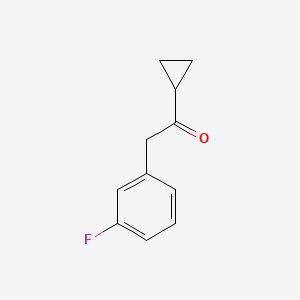 1-Cyclopropyl-2-(3-fluorophenyl)ethan-1-one chemical structure (CAS 952722-64-4)