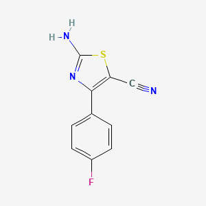 2-Amino-4-(4-fluorophenyl)thiazole-5-carbonitrile chemical structure (CAS 952753-59-2)