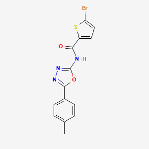 5-Bromo-N-(5-(p-tolyl)-1,3,4-oxadiazol-2-yl)thiophene-2-carboxamide chemical structure (CAS 952849-76-2)