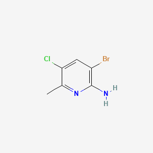 3-Bromo-5-chloro-6-methylpyridin-2-amine chemical structure (CAS 952948-94-6)