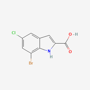 7-Bromo-5-chloro-1H-indole-2-carboxylic acid chemical structure (CAS 952959-39-6)