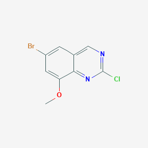 6-Bromo-2-chloro-8-methoxyquinazoline chemical structure (CAS 953039-14-0)