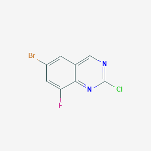 6-Bromo-2-chloro-8-fluoroquinazoline chemical structure (CAS 953039-25-3)