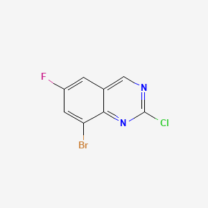 8-Bromo-2-chloro-6-fluoroquinazoline chemical structure (CAS 953039-63-9)