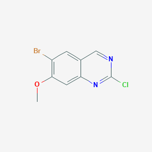 6-Bromo-2-chloro-7-methoxyquinazoline chemical structure (CAS 953040-63-6)