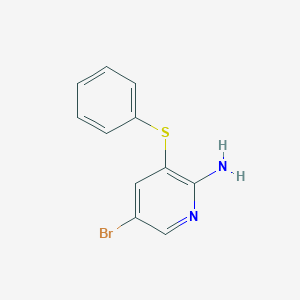 5-Bromo-3-(phenylthio)pyridin-2-amine chemical structure (CAS 953045-27-7)