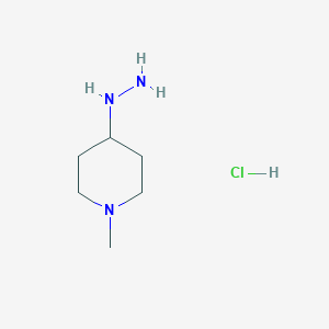 4-Hydrazinyl-1-methylpiperidine hydrochloride chemical structure (CAS 953052-98-7)