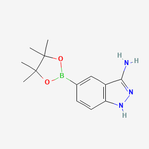 5-(4,4,5,5-Tetramethyl-1,3,2-dioxaborolan-2-yl)-1H-indazol-3-amine chemical structure (CAS 953411-16-0)