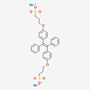 Sodium (E)-3,3'-(((1,2-diphenylethene-1,2-diyl)bis(4,1-phenylene))bis(oxy))bis(propane-1-sulfonate) chemical structure (CAS 953792-48-8)