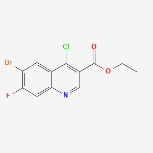 Ethyl 6-bromo-4-chloro-7-fluoroquinoline-3-carboxylate chemical structure (CAS 953803-84-4)