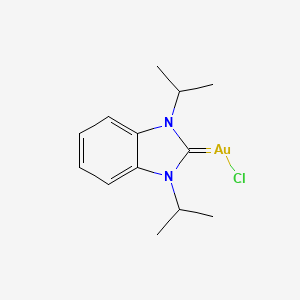 (1,3-Diisopropyl-1,3-dihydro-2H-benzo[d]imidazol-2-ylidene)gold(III) chloride chemical structure (CAS 953820-59-2)