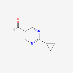2-Cyclopropylpyrimidine-5-carbaldehyde chemical structure (CAS 954226-60-9)