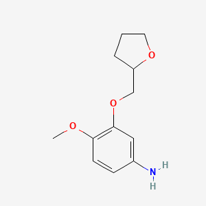 4-Methoxy-3-((tetrahydrofuran-2-yl)methoxy)aniline chemical structure (CAS 954254-06-9)
