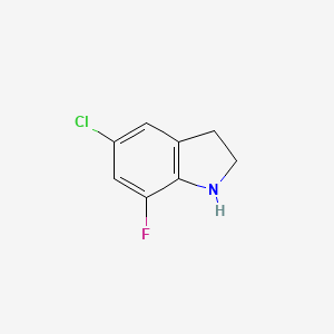 5-Chloro-7-fluoroindoline chemical structure (CAS 954264-12-1)