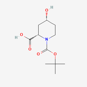 (2S,4R)-1-(tert-Butoxycarbonyl)-4-hydroxypiperidine-2-carboxylic acid chemical structure (CAS 955016-25-8)