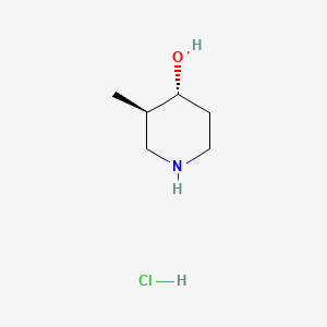 (3R,4R)-rel-3-Methylpiperidin-4-ol hydrochloride chemical structure (CAS 955028-91-8)