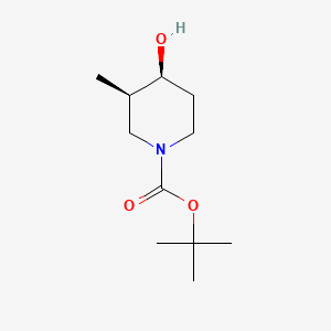 rel-(3R,4S)-tert-Butyl 4-hydroxy-3-methylpiperidine-1-carboxylate chemical structure (CAS 955028-93-0)