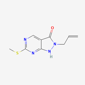 2-Allyl-6-(methylthio)-1H-pyrazolo[3,4-d]pyrimidin-3(2H)-one chemical structure (CAS 955368-90-8)