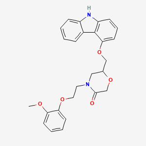 6-(((9H-Carbazol-4-yl)oxy)methyl)-4-(2-(2-methoxyphenoxy)ethyl)morpholin-3-one chemical structure (CAS 955371-66-1)