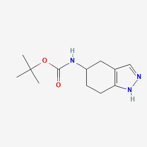 (+)-tert-Butyl (4,5,6,7-tetrahydro-2H-indazol-5-yl)carbamate chemical structure (CAS 955406-14-1)
