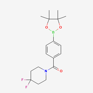 (4,4-Difluoropiperidin-1-yl)(4-(4,4,5,5-tetramethyl-1,3,2-dioxaborolan-2-yl)phenyl)methanone chemical structure (CAS 955406-29-8)