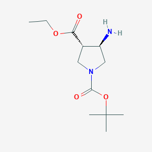 (3S,4R)-1-tert-Butyl 3-ethyl 4-aminopyrrolidine-1,3-dicarboxylate chemical structure (CAS 955422-25-0)