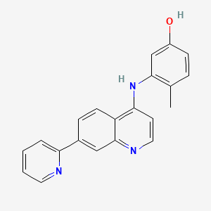 4-Methyl-3-((7-(pyridin-2-yl)quinolin-4-yl)amino)phenol chemical structure (CAS 955879-75-1)
