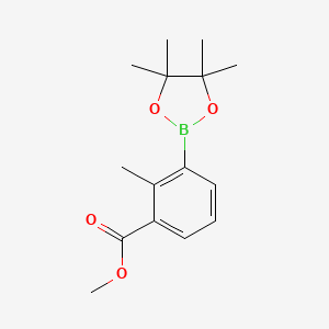 Methyl 2-methyl-3-(4,4,5,5-tetramethyl-1,3,2-dioxaborolan-2-yl)benzoate chemical structure (CAS 955929-54-1)