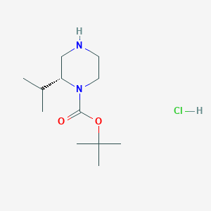 (R)-tert-Butyl 2-isopropylpiperazine-1-carboxylate hydrochloride chemical structure (CAS 955979-06-3)
