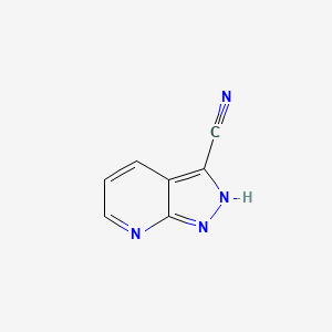 1H-Pyrazolo[3,4-b]pyridine-3-carbonitrile chemical structure (CAS 956010-88-1)