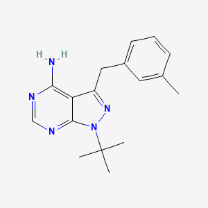 1-(tert-Butyl)-3-(3-methylbenzyl)-1H-pyrazolo[3,4-d]pyrimidin-4-amine chemical structure (CAS 956025-83-5)