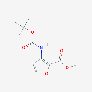 Methyl 3-((tert-butoxycarbonyl)amino)furan-2-carboxylate chemical structure (CAS 956034-03-0)