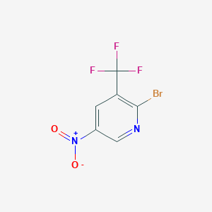 2-Bromo-5-nitro-3-(trifluoromethyl)pyridine chemical structure (CAS 956104-42-0)