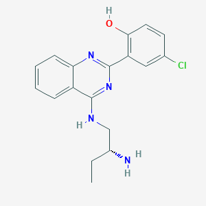 (R)-2-(4-((2-Aminobutyl)amino)quinazolin-2-yl)-4-chlorophenol chemical structure (CAS 956121-30-5)