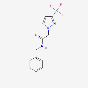 N-(4-Methylbenzyl)-2-(3-(trifluoromethyl)-1H-pyrazol-1-yl)acetamide chemical structure (CAS 956204-01-6)