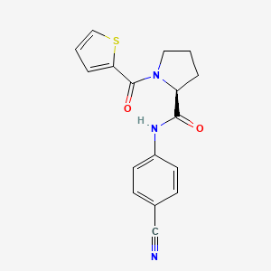(S)-N-(4-Cyanophenyl)-1-(thiophene-2-carbonyl)pyrrolidine-2-carboxamide chemical structure (CAS 956256-67-0)