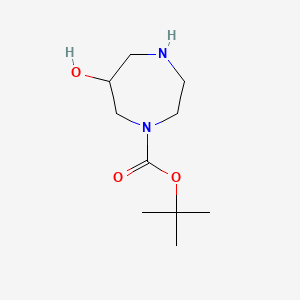 tert-Butyl 6-hydroxy-1,4-diazepane-1-carboxylate chemical structure (CAS 956317-40-1)