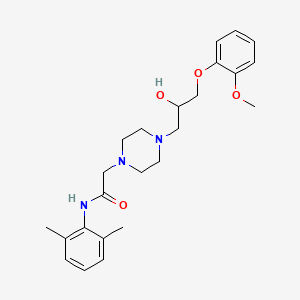 N-(2,6-Dimethylphenyl)-2-(4-(2-hydroxy-3-(2-methoxyphenoxy)propyl)piperazin-1-yl)acetamide chemical structure (CAS 95635-55-5)