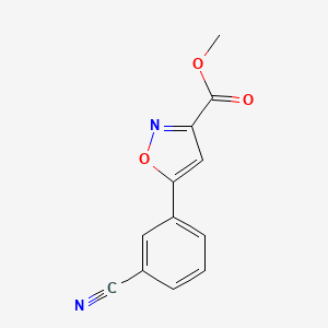 Methyl 5-(3-cyanophenyl)isoxazole-3-carboxylate chemical structure (CAS 956360-06-8)