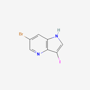 6-Bromo-3-iodo-1H-pyrrolo[3,2-b]pyridine chemical structure (CAS 956485-60-2)