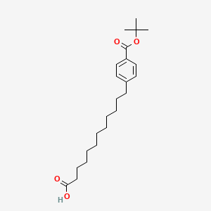 12-(4-(tert-Butoxycarbonyl)phenyl)dodecanoic acid chemical structure (CAS 956501-29-4)