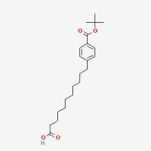 11-(4-(tert-Butoxycarbonyl)phenyl)undecanoic acid chemical structure (CAS 956501-47-6)