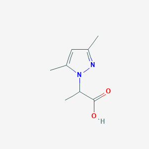 2-(3,5-Dimethyl-1H-pyrazol-1-yl)propanoic acid chemical structure (CAS 956508-33-1)