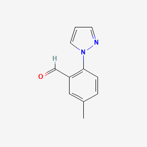 5-Methyl-2-(1H-pyrazol-1-yl)benzaldehyde chemical structure (CAS 956723-07-2)